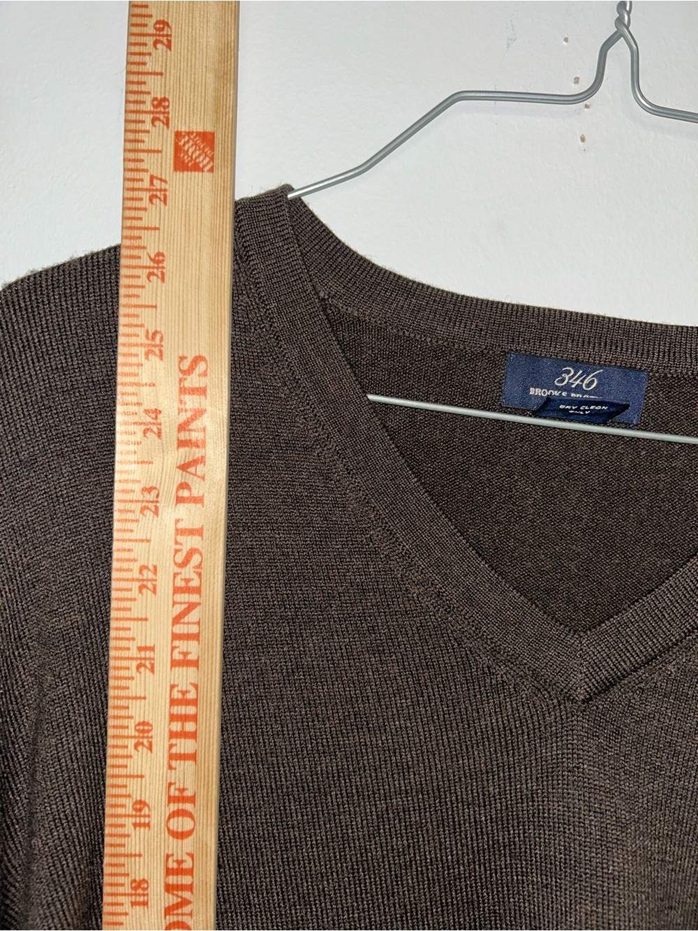 Brooks Brothers 346 Brooks Brothers Stretch V-Neck Sweater Merino Wool Mens L